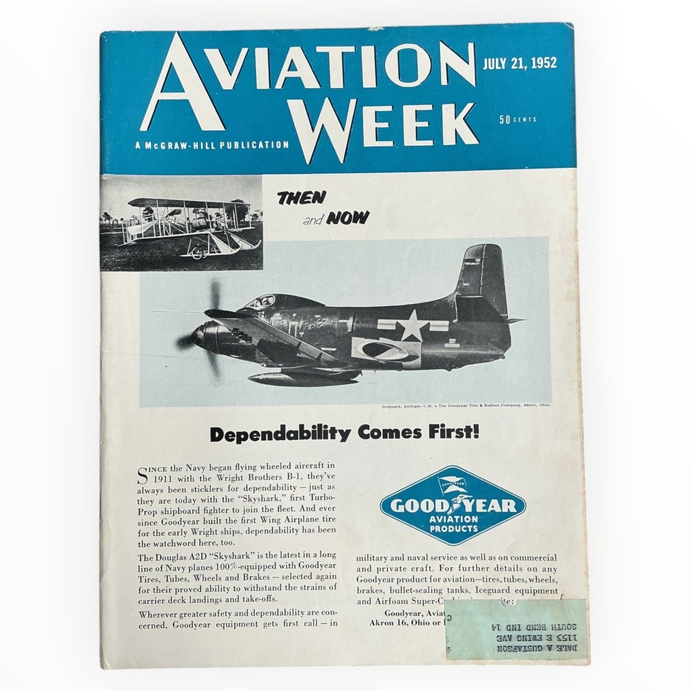 Aviation Week July 21 1952 Douglas A2D Skyshark Piasecki H 21 Banshee